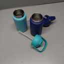 Kerilyn 12oz Kids Water Bottle 2 Pack, Stainless Steel Insulated Water Bottle Bulk, Toddler Cups with Straws Leak-Proof, Kids Water Bottles for School Boys Girls, BPA Free, Blue+Green 2 Piece Set