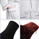 Hillban 3 Pcs Christmas Cousin Costume Men Vacation Outfit Waffle Knit Robe Trapper Hat Crew Sock for Winter Xmas Party