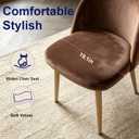 Lightdot Dining Chairs Set of 2, Brown Velvet Upholstered Dining Chairs with Metal Legs, Mid-Century Modern Accent Chair for Kitchen Living Room Bedroom, Apartment, Easy Assembly, 300lbs Capacity, Honey Brown 