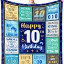 10 Year Old Boy Gifts Blanket 50" X 60", Gifts for 10 Year Old Boys, 10th Birthday Decorations for Boys, 10th Birthday Gifts for Guys, 2014 Bday Presents, 10th Birthday Throw