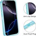 Compatible with iPhone 16 Case with HD Screen Protector, Heavy Duty Shockproof [3 in 1] Clear Phone Cases for iPhone 16 6.1" (Blue)