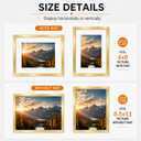 QOTIB Wood 16x20 Picture Frame with 11x14 Mat Gold, Display 11x14 with Mat or 16x20 Without, Wood 16 by 20 Photo Frame, 16 x 20 Frame for Wall Hanging Display, Gold