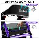 BlessReach Foldable Rollator Walkers with Seat for Seniors, 450 lb Capacity, 8'' Wheels, 18" Big Seat, 6-Position Adjustable Height, Heavy-Duty Aluminum Rolling Walker (Purple)