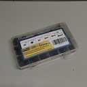 M8-1.25 Bolt x (Length 16/20/25/30mm) Flange Head Bolts Assortment Kit (160 Piece) with 8mm Bolt, Serrated Flange Nuts, Washers, Alloy Steel Black Oxide Finish Plated, Full Thread