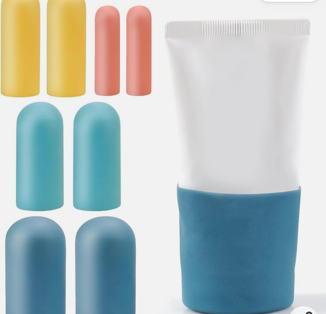 8 Pack Travel Essentials Silicone Bottle Covers, Cruise Ship Essentials, Elastic Sleeves for Shampoo Conditioner Lotion Leak-Proofing, Fit Most Size Bottles Toiletries,4 size