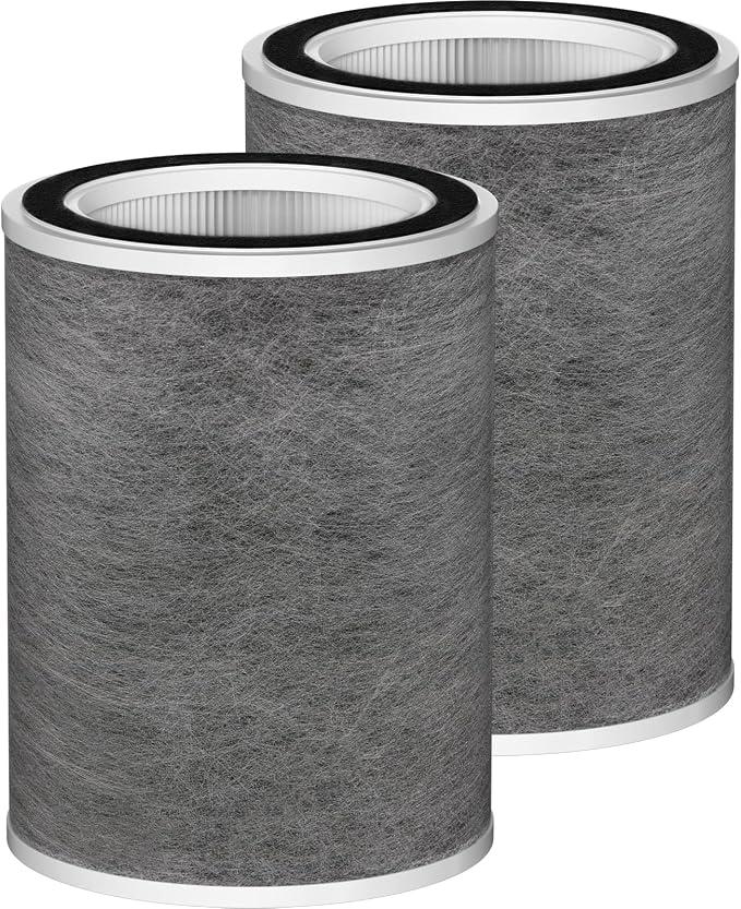 HP201 HEPA Replacement Filter Compatible with Shark HP201 HP202 HP301 HP302 UA205 AP1000 HC501 HC502 Air Cleaner Purifier MAX, Compare to # HE2FKBASMB & HE2FKBAS 2 Pack