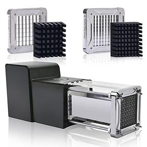 Electric French Fry Cutter, Sopito Stainless Steel Potato Cutter with 1/2-Inch Blade & 3/8-Inch Blade Perfect for Potatoes Carrots Cucumbers