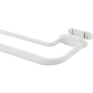 Matte White Double Curtain Rods for Windows 84-134 Inches,1 Inch Adjustable Double Wrap Around Blackout Curtain Rod with Aluminum Finials and Brackets