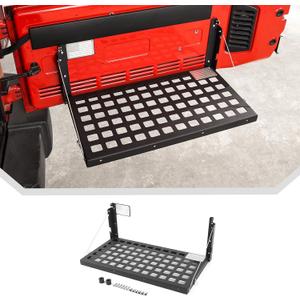 JeCar Tailgate Table for Jeep Wrangler JK JKU 2007-2017 Foldable Cargo Rack Shelf Storage Holder (Aluminum Alloy)