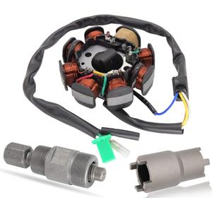 Ignition Stator Magneto AC 8 Pole 5 Wire Coil Scooter For GY6 50CC 60CC 80CC 139QMB 147QMD 152QMI 157QMJ ATV Sunl Roketa Dune Buggy Go Kart TAOTAO Paliden