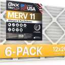 BNX TruFilter 12x20x1 Air Filter MERV 11 (6-Pack) - MADE IN USA - Allergen Defense Electrostatic Pleated Air Conditioner HVAC AC Furnace Filters for Allergies, Dust, Pet, Smoke, Allergy MPR 1200 FPR 7