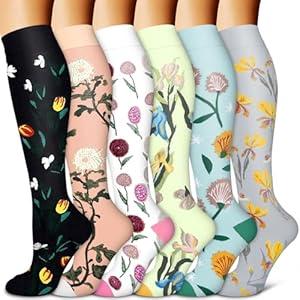 BLUEENJOY Copper Compression Socks for Women & Men (6 pairs) - Best Support for Nurses, Running, Hiking, Recovery, Large-X-Large