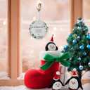 Ornaments Gifts for Godparents 2025,Thank You for Being Mine Gift for Parents in Law,Gifts from Godchild,Round Ceramic Ornament Keepsake,Double-Sided Printing with Ribbon and Gift Box(2.9") (Godpanents-dark Green)