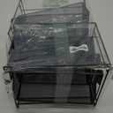 Letter Tray Paper Organizer 5-Tier Desk Organizer File Organizer Paper Holder with Handle, Metal Desktop Document Shelf Tray Office Classroom Organization - Black