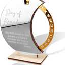 Rotatable Ramadan Advent Calendar Eid Mubarak Countdown Calendars Wooden Acrylic Round Ramadan Calendar Muslim Festival Reminder Desktop Decor Islamic Decorations for Home Islam Kareem Party Supplies (Silver)