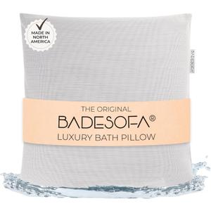 BADESOFA Luxury Bath Pillow M - Lusciously Soft & Comfortable Tub Pillow for Bathtub - Washable & Quick-Drying Bath Back Pillow - Non-Slip Full Body Tub Pillow - Luxury Spa Cushion in Grey
