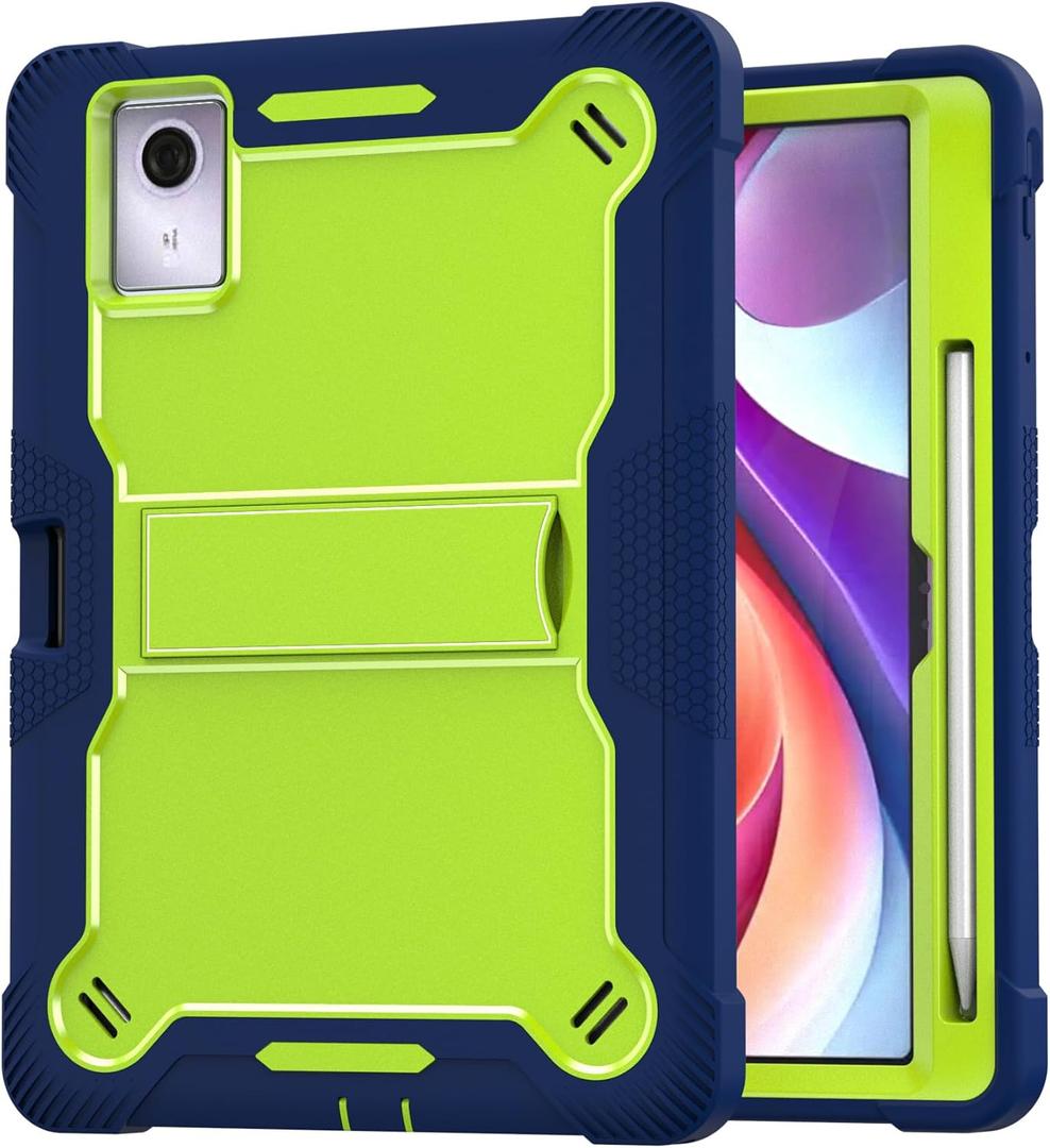 Case Compatible with Lenovo idea Tab 11 2025/Tab K11 Gen 2 Tablet, 11 inch with Stand Anti-Shock Dual Layer Case for Moto Pad 2026/Moto Pad 60 Neo-Blue+Grenn
