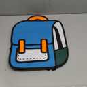 Kids Kawaii Backpack for Boys Girls Cute Toddler 2D Cartoon Comic Paper Jump Bookbag Fun Weird School Schoolbag (Blue, Small) Mini