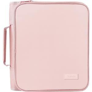SUNEE Zippered Binder Bag with Handle, 2-Inch 3-Ring O-Ring, 500-Sheet Capacity, Includes Zip Pocket, 5-Tab Expanding File Folder, Multi-Pocket Organizer Binder for Middle School, Pink Lotus