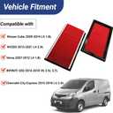 Engine Air Filter Compatible with Infinit Q50 & Nissan Cube, NV200, Versa, 2007-2021, 3.5L 3.7L, Flexible Panel, Replace# 16546-ED500 2pack