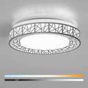 16 Inch Flush Mount Ceiling Light, Modern Brushed Nickel LED Ceiling Light Fixture, 28W 2800LM 2700-6500K Adjustable, Dimmable Ceiling Lights for Bedroom, Kitchen, Hallway, Bathroom, ETL