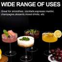 Ciaell 12PCS Plastic Martini Glasses - 10 Oz Disposable Coupe Glasses with Stem - Heavy Duty Margarita Cups for Bars, Cocktails, Whiskey, Parties & Wedding