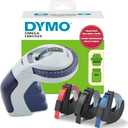 Dymo Embossing Label Maker with 3 Label Tapes | Omega Label Maker Starter Kit | Small, Ergonomic Design with Turn Click Wheel | for Home, DIY & Crafting, 1PC