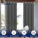 PureFit Sheer Outdoor Curtains for Patio Waterproof/Weatherproof, Fade Resistant Outside Voile Curtains for Gazebo, Front Porch, Pergola, Sun Filtering Privacy Curtain, 54 x 108 inch, Set of 2, Black