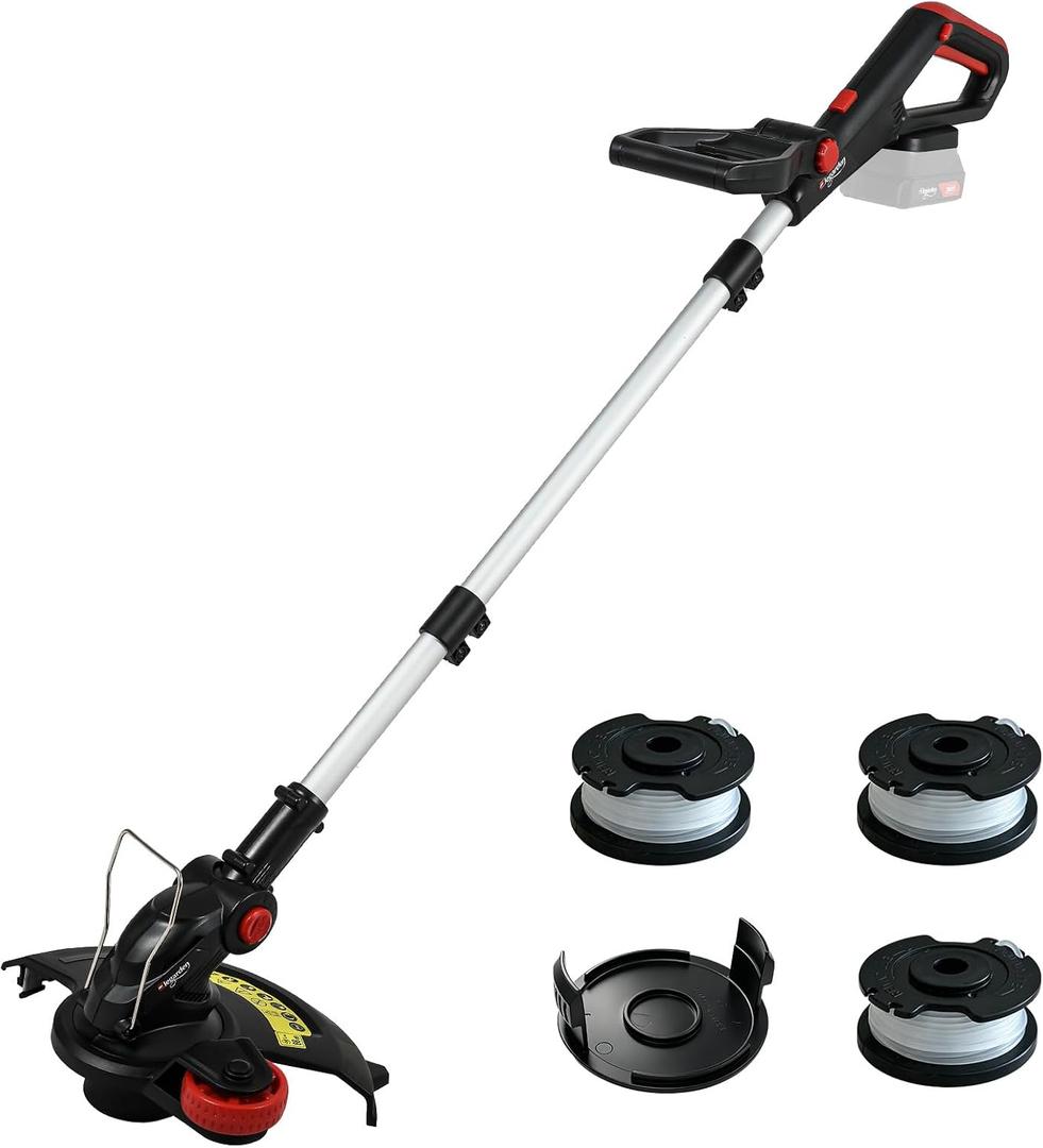 Cordless String Trimmer & Lawn Edger, 12-Inch Electric Weed Wacker with Auto Line Feed, 3.8 lbs Lightweight Weed Eater, 90° Pivoting Head (Tool Only)