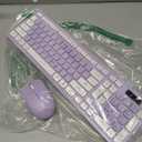 Wireless Keyboard and Mouse Combo, Full-Sized Wireless Keyboard and Adjustable DPI Mouse, 2.4GHz USB Receiver, Silent Keyboard and Mouse for PC, Windows, MAC, Desktop, Laptop(Purple)