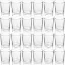 36pcs Clear Glass Tea Light Holders - Votive Candle Holders Bulk for Weddings Events - Glass Votives for Wedding Centerpieces, Christmas, Thanksgiving - Candle Accessories Decor (36, Clear)