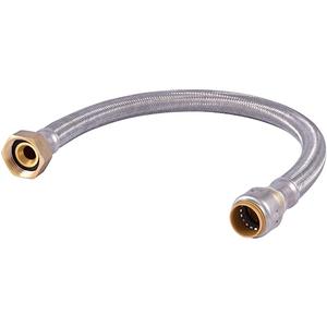 SharkBite Max 3/4 Inch x 1 Inch FIP x 24 Inch Stainless Steel Braided Flexible Water Softener Connector, Push to Connect Brass Plumbing Fitting, PEX Pipe, Copper, CPVC, PE-RT, HDPE, UR3086FX24