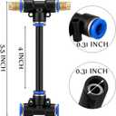 10 Pack 2 Way 4 Inch Brass Misting Nozzle Tee with Built-in Hose