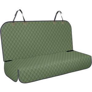 Backseat Cover for Dogs, Waterproof and Non-Slip Pet Bench Seat Covers, Car Seat Protector for Back Seat, Universal Size Rear Car Seat Cover Fits Cars, Trucks and SUVs, L-Army Green&Grey