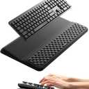 Vaydeer Wrist Rest with Keyboard Stand, Computer Wrist Support Pad, Ergonomic Keyboard Riser Holder Lifter Tray with Wrist Pad, Soft Memory Foam Desk Cushion, Palm Hand Typing for Office Home School (Black)