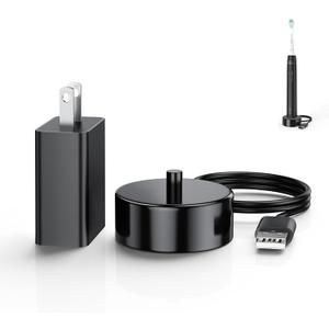 Replacement Charger Base Compatible with Philips Sonicare 5900 5500 5300 4100 3100 2100 1100 Series Rechargeable Electric Toothbrush HX3681 Power Brush USB Waterproof Charging Base Power Cord - Black