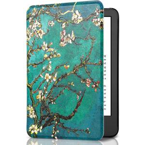 CoBak Case for All New 6 Inch Kindle 2024 and 2022 (11 Generation) - PU Leather Smart Cover, Auto Sleep and Wake, Premium Protective Case for Kindle Basic (Almond Blossoms)
