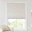 Madison Park Cordless Roman Shades, Blackout Window Blind Privacy Window Shades, Thermal Insulated Cordless Window Treatment for Bedroom, Living Room, Quincy, Single Panel 27" W X 64" H Linen