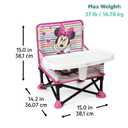 Bright Starts Disney Minnie Mouse Pop 'N Sit Portable Booster, Indoor/Outdoor Use, Floor Seat with Feeding Tray, 6 Mos - 3 Yrs