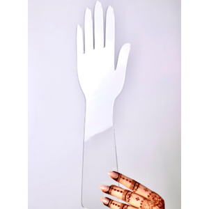 Reusable Henna Hand Acrylic Plastic Template for Homemade Henna, Mehendi Heena Beginner Kit Drawing Body Art Hena Temporary Tattoo Practice Mendi, CLEAR