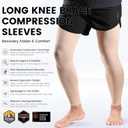 Full Leg Compression Sleeves for Men and Women, Long Compression Knee Sleeves, Knee Braces Support for Knee Pain Relief, Arthritis, Muscle Recovery, Swelling, Inflammation, Basketball, Workout, Beige 2XL