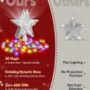 Christmas Tree Topper with 32.8FT Color Light Cord and 6 Projection Modes, Christmas Star Tree Topper Built-in LED Rotating Projector Lights, 3D Glitter Christmas Tree Decorations (Silver)