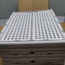 SNSLXH 5 Pack Stackable Closet Storage Basket, Multifunctional & Foldable Closet Organizer for Bathroom Kitchen Laundry Room Wardrobe Storage, Space-Saving Clothes Storage Drawer Organizer, White