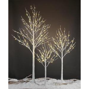 LIGHTSHARE LED Birch Tree Light Set - 4ft, 6ft, 8ft Trees with Warm White Lights - Indoor Outdoor Christmas Wedding Party Decorations (3-Pack)