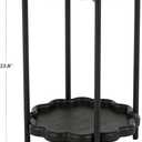 Deco 79 Wood Side End Accent Table Floral Inspired 2 Level End Table with Metal Legs, Side Table 15" x 15" x 24", Black