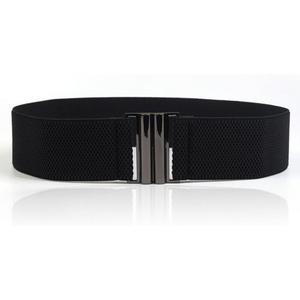 YYXR Womens Black Vintage Plus Elastic Stretchy Waist Cinch Trimmer Belt (Medium)