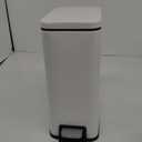 Slim Bathroom Trash Can with Lid Soft Close, 1.6 Gallon Stainless Steel Garbage Can with Removable Inner Bucket, Durable Step Pedal, Small Trash Bins for Toilet, Bedroom, Kitchen, Office (White)