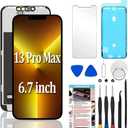for iPhone 13 Pro Max Screen Replacement 6.7 inch, 3D Touch LCD Display Digitizer Assembly with Repair Tools,Compatible with Model A2484, A2641, A2643, A2644, A2645