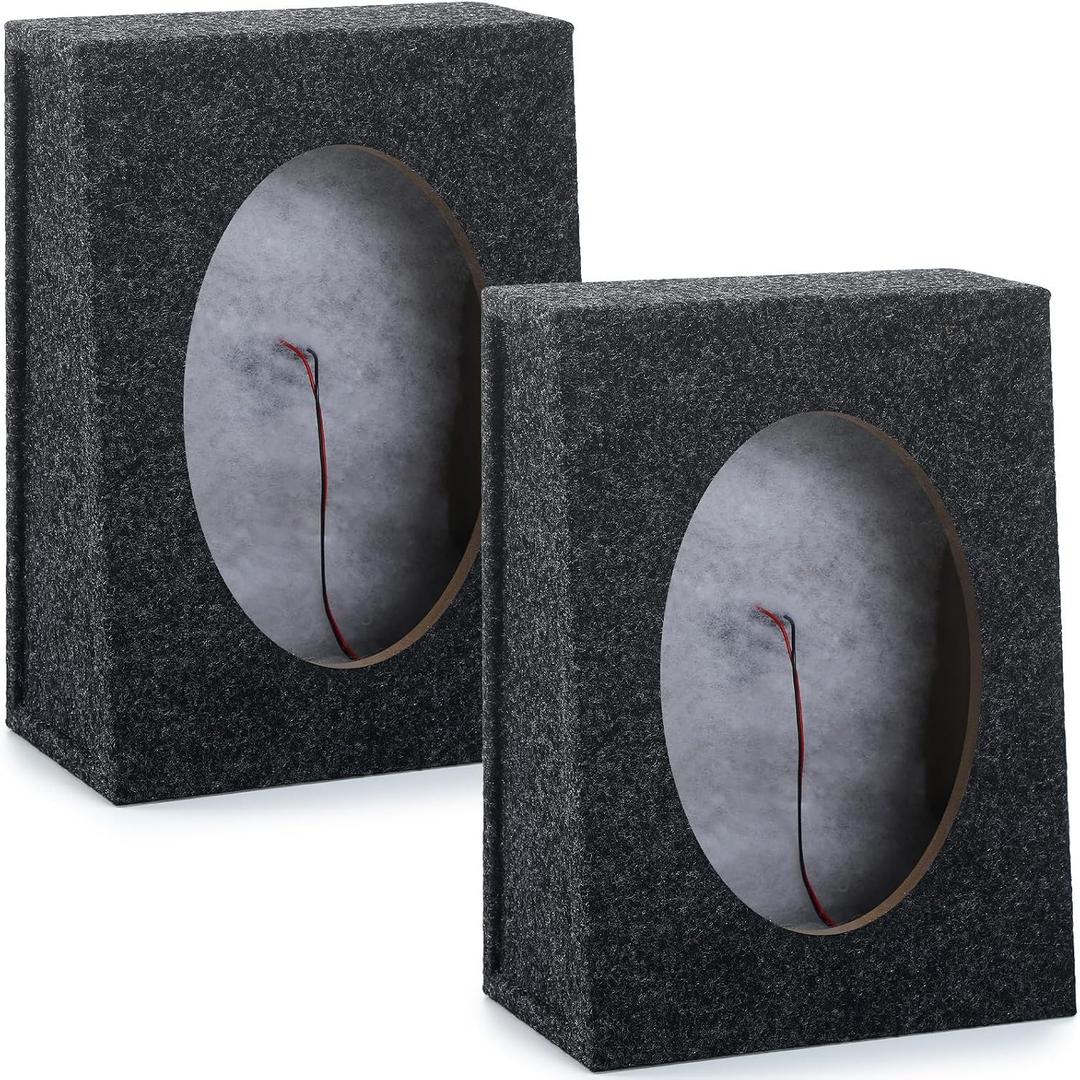 BBTO 2 Pcs Angled Style Car Audio Speaker Box 6x9 Speaker Boxes Car Audio Enclosures Sturdy Constructed Truck Speaker Box for Home Vehicle Subwoofer Sound Supplies(8.66 x 4.72 x 12.8 Inch)