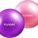 kisnbld Small Exercise Ball, 9 Inch Mini Pilates Ball, Anti Burst and Slip Resistant Mini Yoga Ball for Stability, Fitness, Physical Therapy, Stretching & Core Strength Workout at Home Gym & Office (1Pink&1Purple)